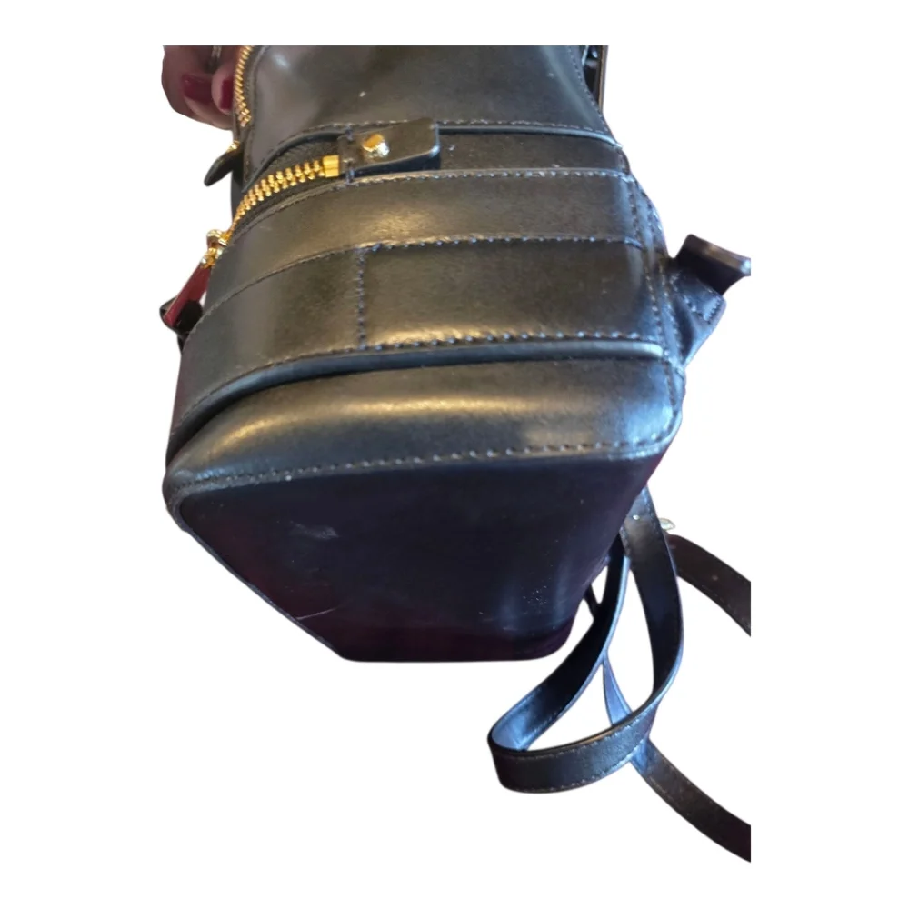 NEW MICHAEL KORS RHEA ZIP BLACK LEATHER MEDIUM BACKPACK Rare, Unique "COOL" - Picture 6 of 7